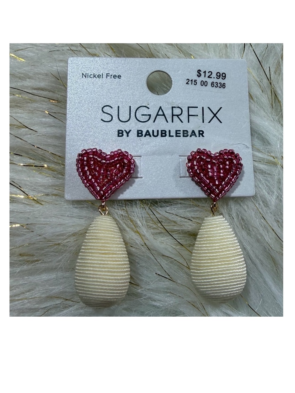 Sugarfix by Baublebar beaded heart earrings new with tags
